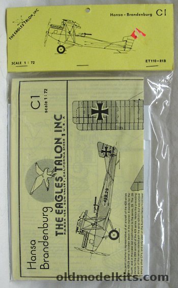 Eagles Talon 1/72 Hansa-Brandenburg C-1 (C.1 C1) UFAG - Bagged, ET110-81B plastic model kit